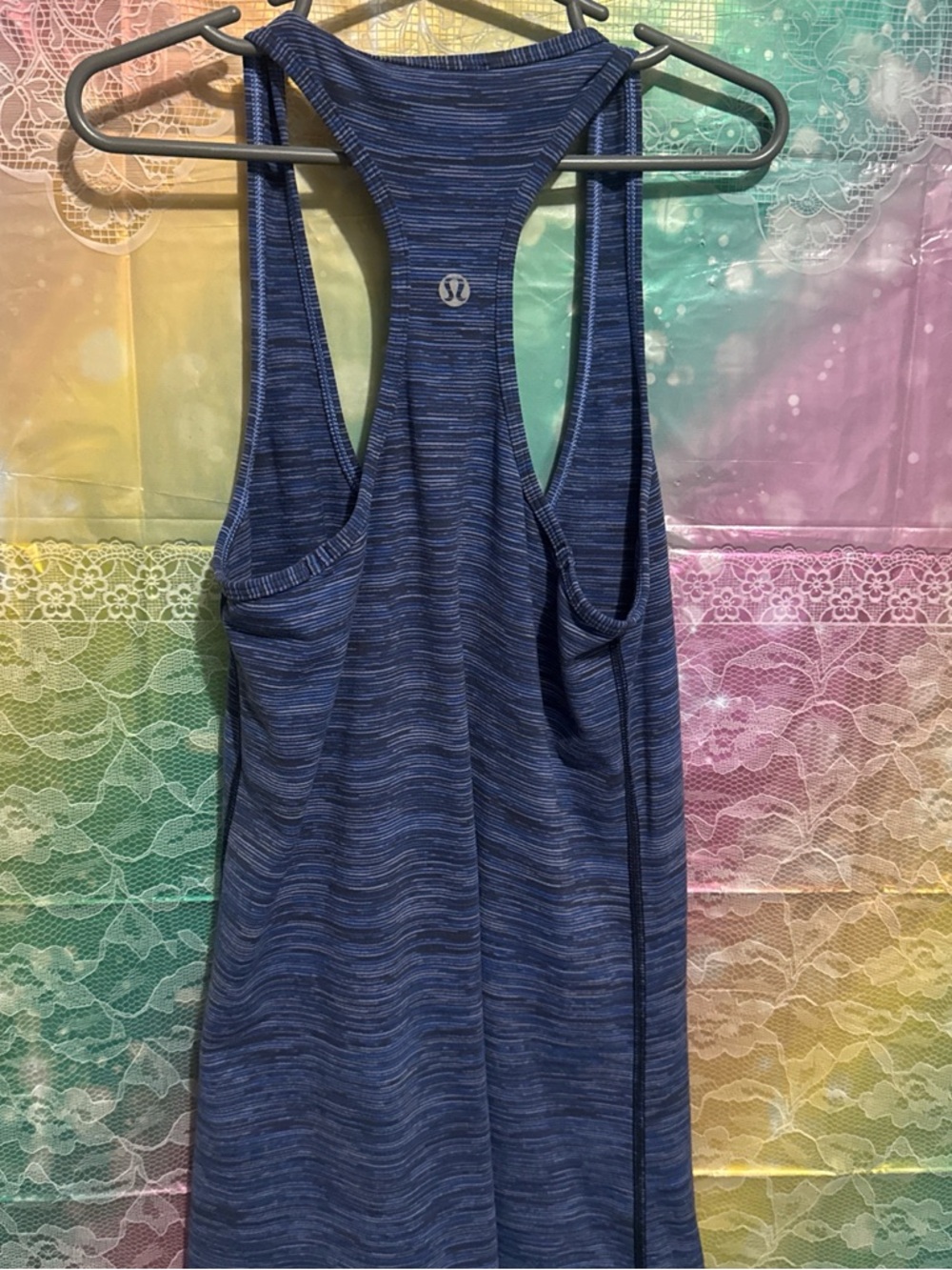 lululemon athletica navy blue space-dye racerback tank